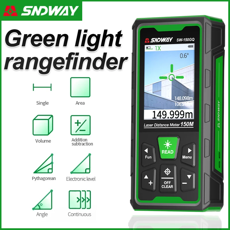 Industrial Laser Tape Measure - Misuratore di Distanza Laser Verde Digitale