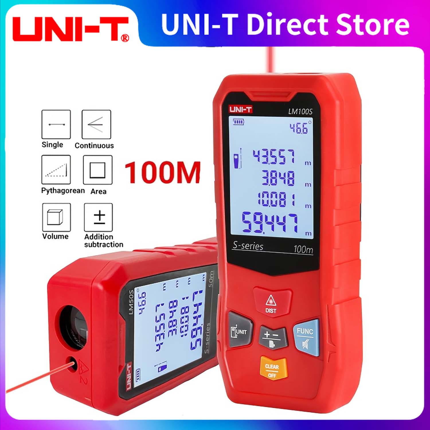 Industrial Laser Tape Measure - UNIT Telemetro Laser LM40S/60S/100S 40M Misuratore