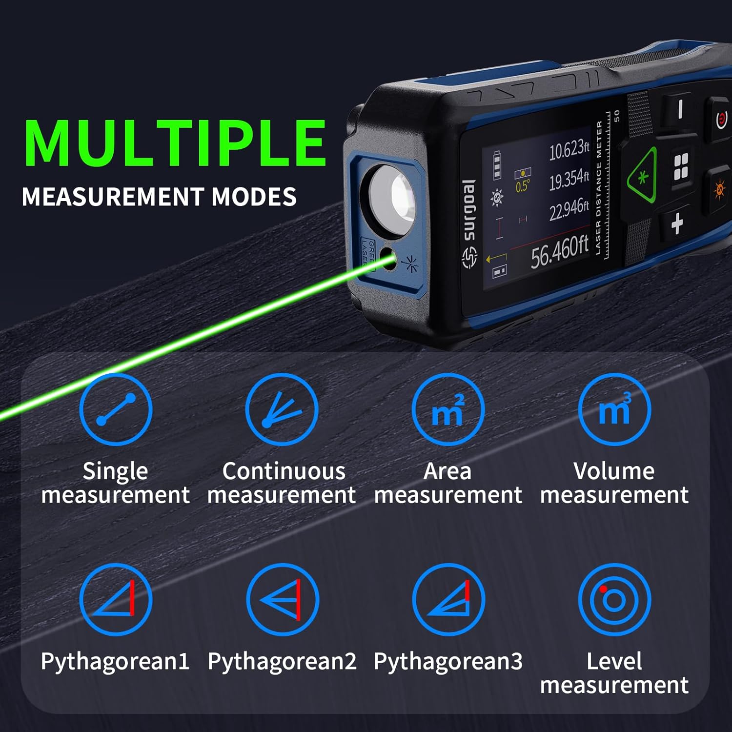 Telemetri laser verdi da 100 m - Industrial Laser Tape Measure recensione e prezzo
