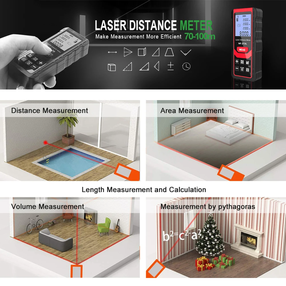Noyafa NF-271 misuratore di di - Industrial Laser Tape Measure recensione e prezzo