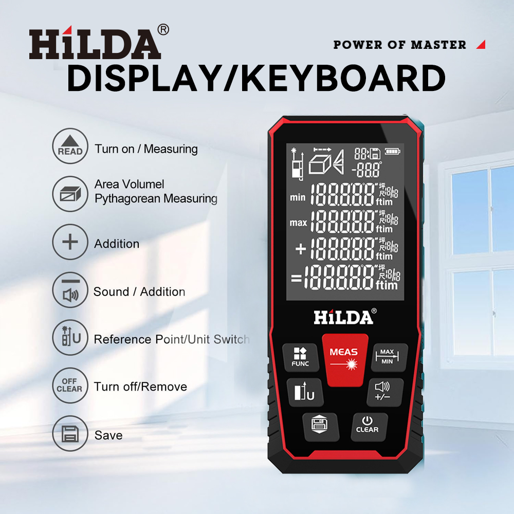 HILDA distanza Laser 50M/100M/ - Industrial Laser Tape Measure recensione e prezzo