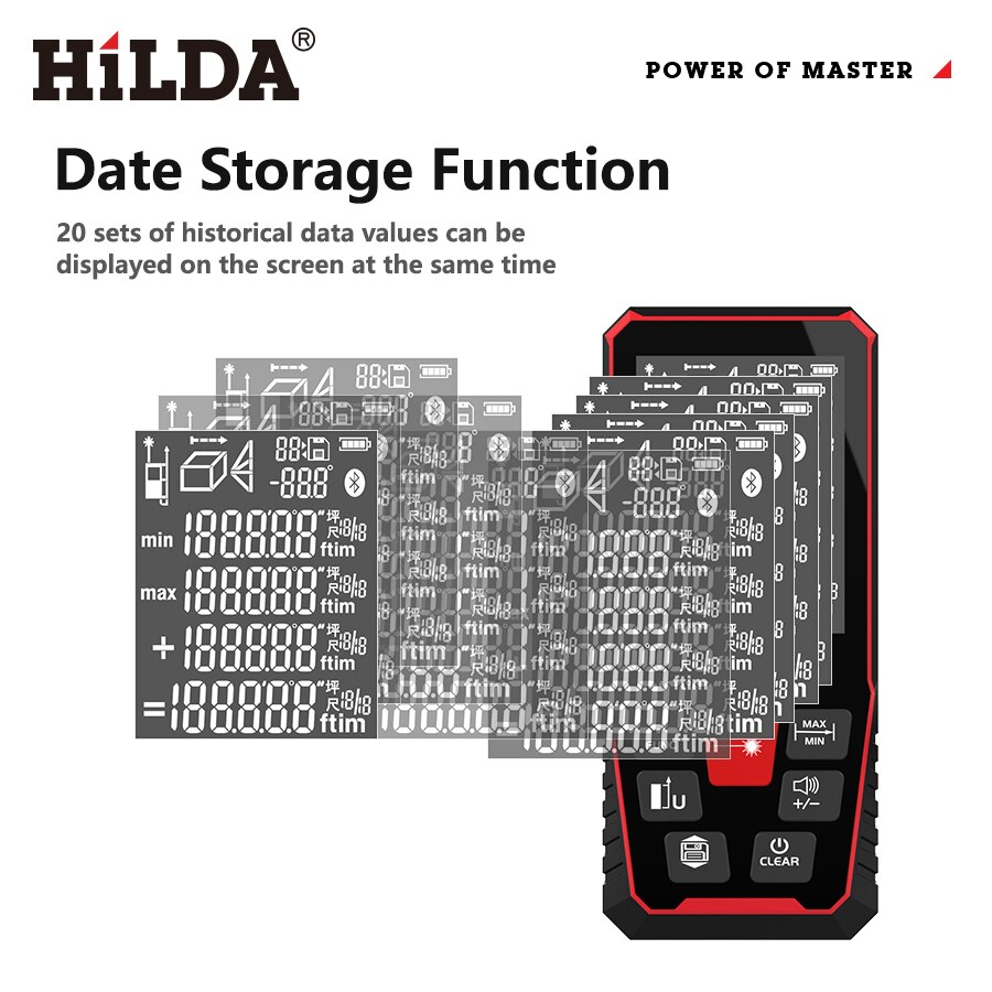 HILDA distanza Laser 50M/100M/ - Industrial Laser Tape Measure recensione e prezzo